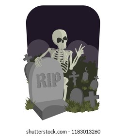 Skeleton in A Cemetery