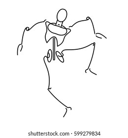 Skeleton character. Cartoon icons of man. Dancing person.