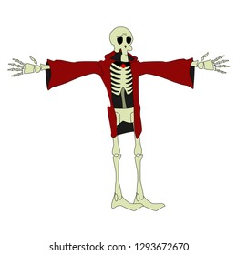 Skeleton character in red mantle