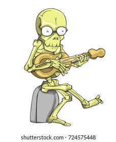 Skeleton Character vector. Monster in Halloween night