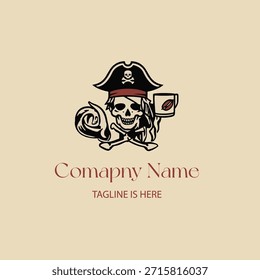 Esqueleto con diseño de logotipo de café
