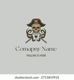Esqueleto con diseño de logotipo de café