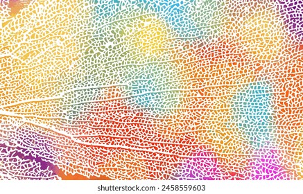 Skeleton colored leaf background. Not AI. Vector illustration.