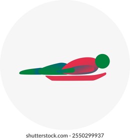 Skeleton competition icon. Colorful sport sign. 