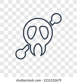 Skeleton concept vector linear icon isolated on transparent background, Skeleton concept transparency concept in outline style