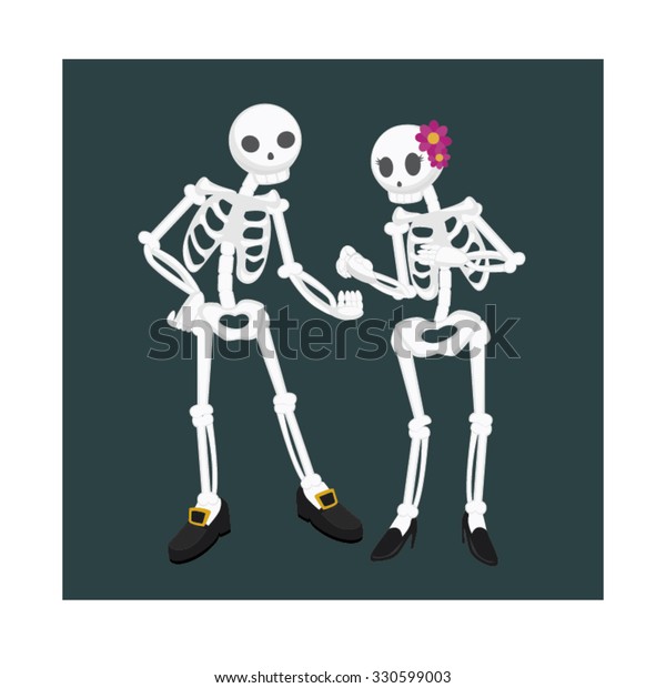 Skeleton Couple Stock Vector (Royalty Free) 330599003