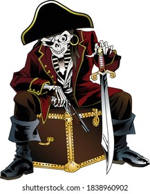 Skeleton Cowboy Vector Illustration Logo