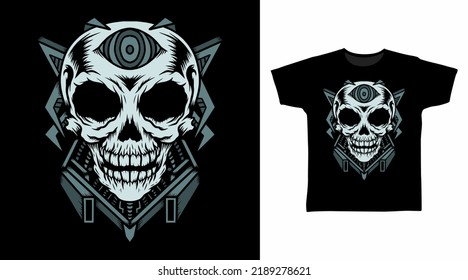 Skeleton cyborg tshirt design concepts