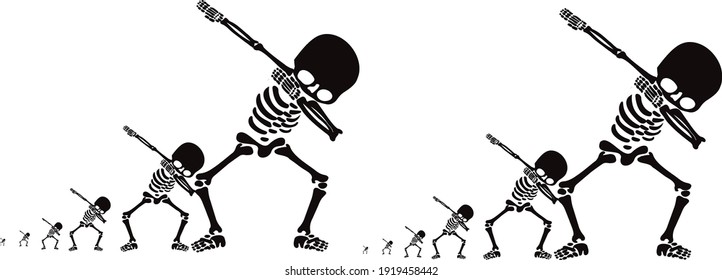 skeleton dab and funny dance