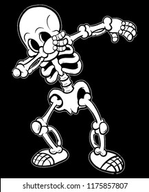 Skeleton Dabbing T shirt Vector Design Graphic For Halloween