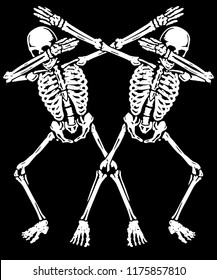 Skeleton Dabbing T shirt Vector Design Graphic For Halloween