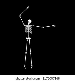 Skeleton dance isolated. Skull and bone dances. Vector illustration.

