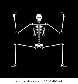 Skeleton dance isolated. Skull and bone dances. Vector illustration.
