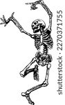Skeleton dancing black and white