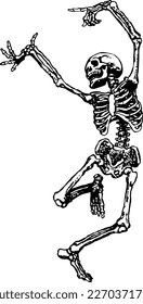 Skeleton dancing black and white