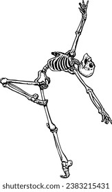 Skeleton dancing black and white