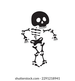 skeleton dancing breakdance isolated vector illustration