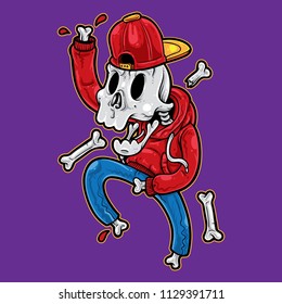 Skeleton dancing in hiphop style