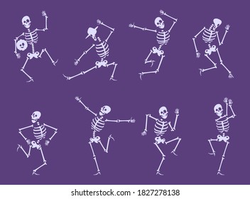 Skeleton Dancing Party Funny Characters Dancers Stock Vector (Royalty ...