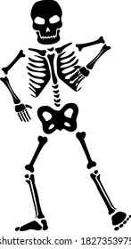 Skeleton Dancing Silhouette Vector Halloween Stock Vector (Royalty Free ...