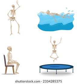 skeleton. dancing, sitting skeleton. floating, jumping skeleton. skeletons.
