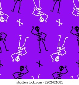 Skeleton design por print. Halloween pattern.