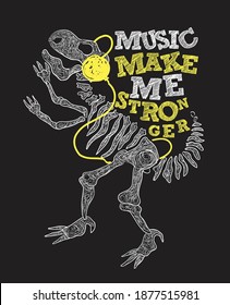 skeleton dinosaur vector design for t shirt 