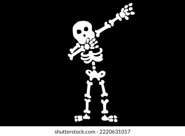 Skeleton Doodle Illustration Black and White Vector Art