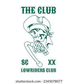 Skeleton drawing design riding a lowrider bike. highly recommended for t-shirt designs, posters and the like.