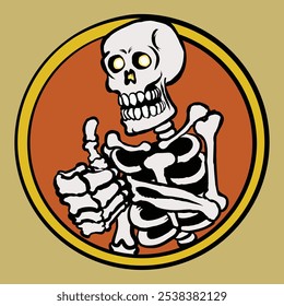 skeleton drawing giving a thumbs up