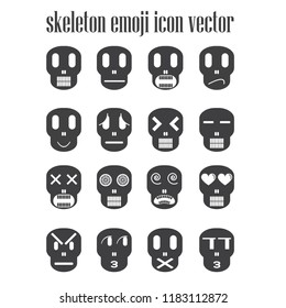 Skeleton emoji icon vector