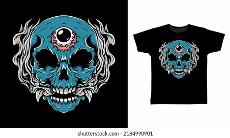 Skeleton with eye tshirt design concepts