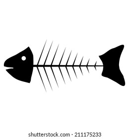 Skeleton of fish icon on white background. Vector illustration.