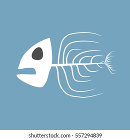 Skeleton fish isolated. Remains of marine animal
