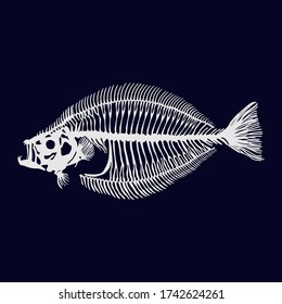 Skeleton fish vector illustration for your design.