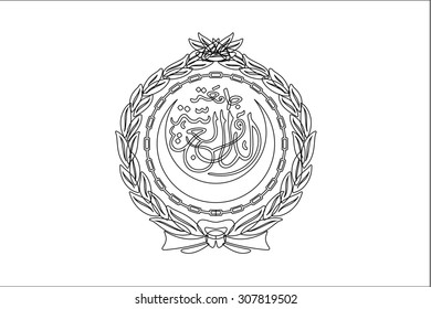 A Skeleton Flag Illustration of the country of  ArabLeague