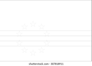 A Skeleton Flag Illustration of the country of  Cape Verde