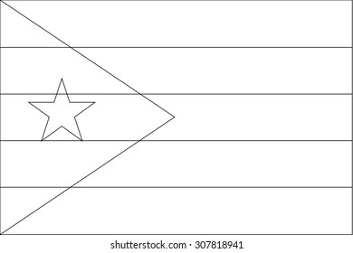 A Skeleton Flag Illustration of the country of  Cuba