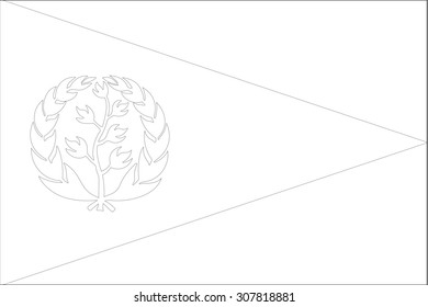 A Skeleton Flag Illustration of the country of  Eritrea