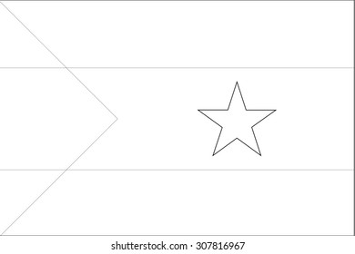 A Skeleton Flag Illustration of the country of  Sao Tome E Principe