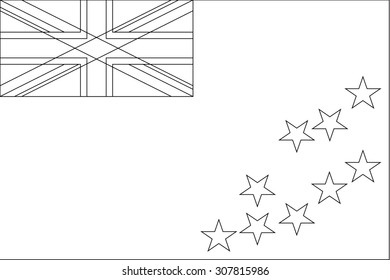 A Skeleton Flag Illustration of the country of  Tavalu