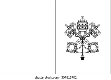 A Skeleton Flag Illustration of the country of  Vatican