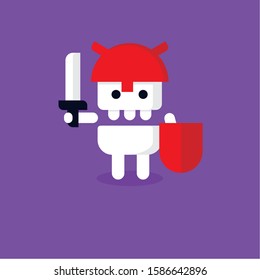 Skeleton flat character cute pirates 