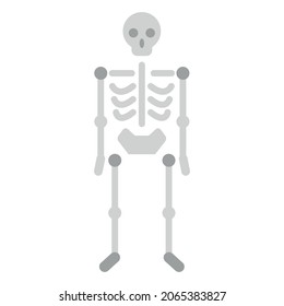 Skeleton flat icon. Cartoon illustration. Vector sign for mobile app and web sites.