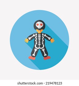 skeleton flat icon with long shadow,eps10