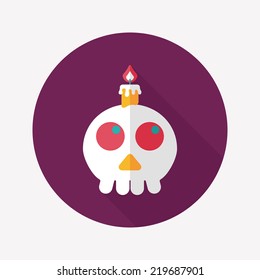 skeleton flat icon with long shadow,eps10
