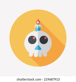 skeleton flat icon with long shadow,eps10