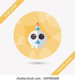 skeleton flat icon with long shadow,eps10