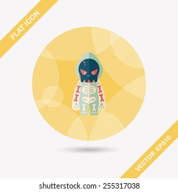 skeleton flat icon with long shadow,eps10