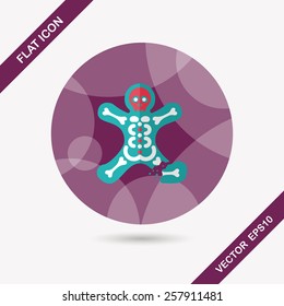 skeleton flat icon with long shadow,eps10